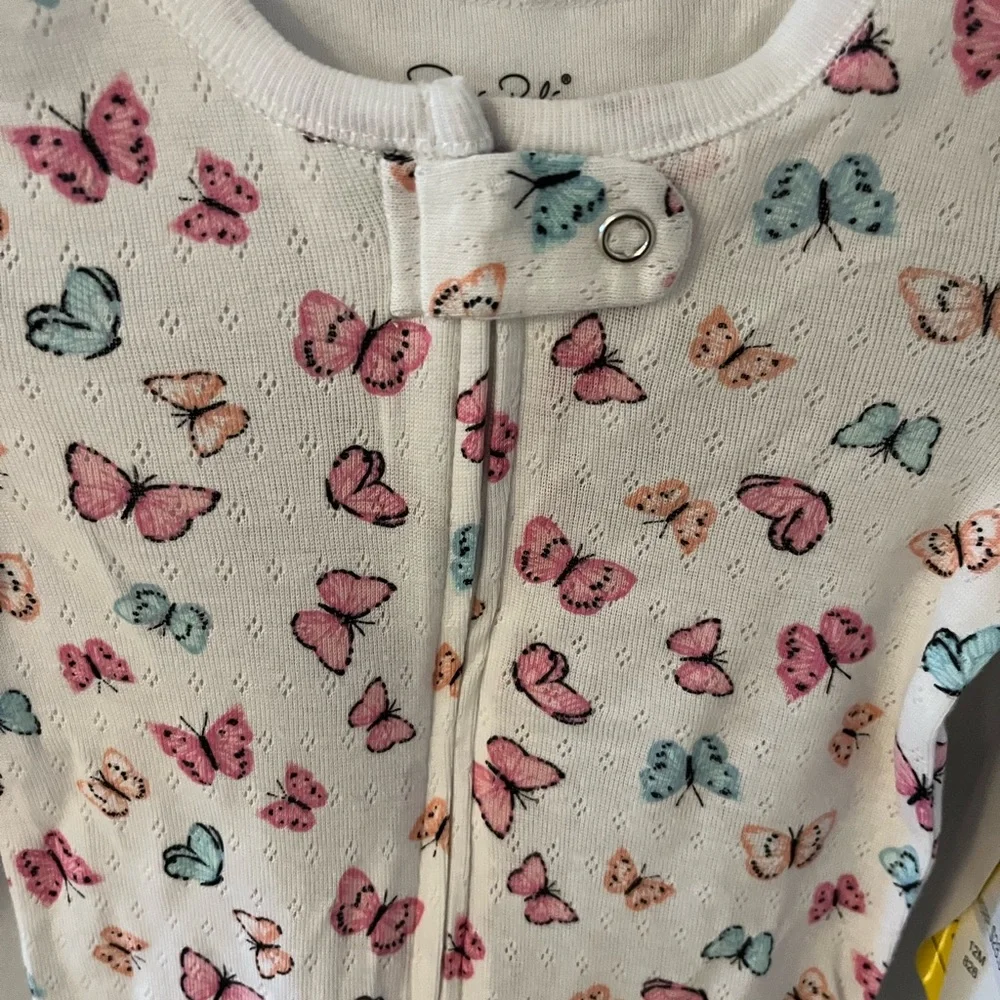 Butterfly baby zipper pajamas